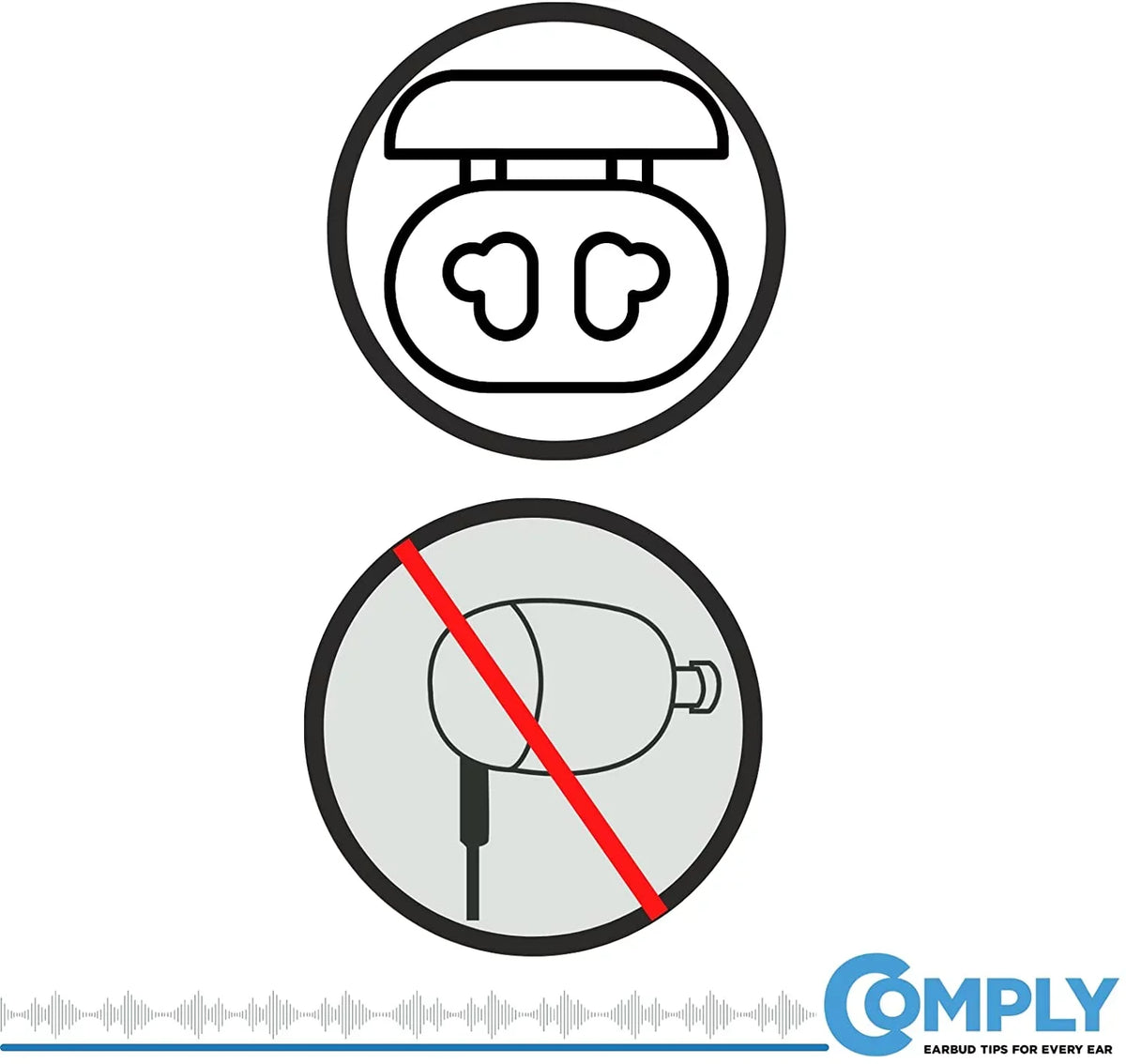 TW-400-C TrueGrip Pro Earbud Tips for JLAB, Bowers & Wilkins PI7, PI5, Technics EAH-AZ70, Tune 125TWS, and More