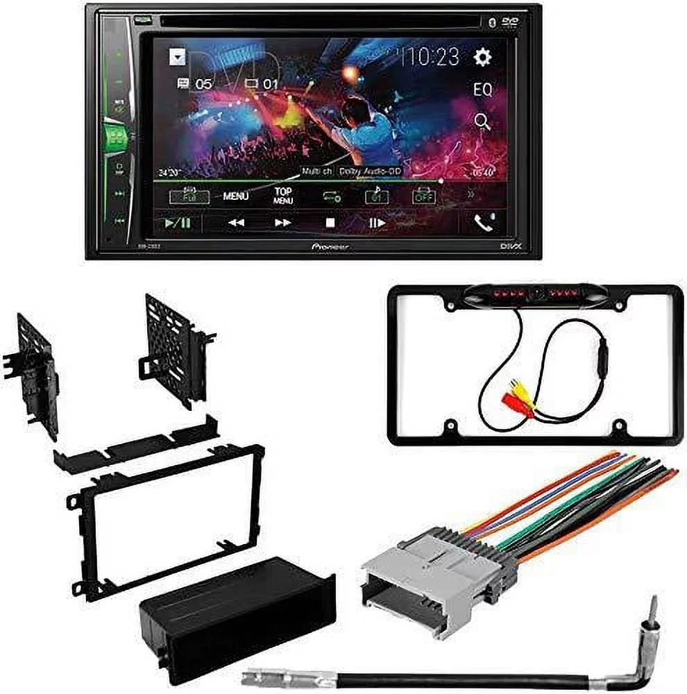 KIT4860 Bundle for 2002-2009 Chevy Trailblazer W/ Pioneer AVH-241EX Double DIN Car Stereo with Bluetooth/Backup Camera/Installation Kit/in-Dash DVD/CD AM/FM 6.2" Touchscreen Digital Media Receiver