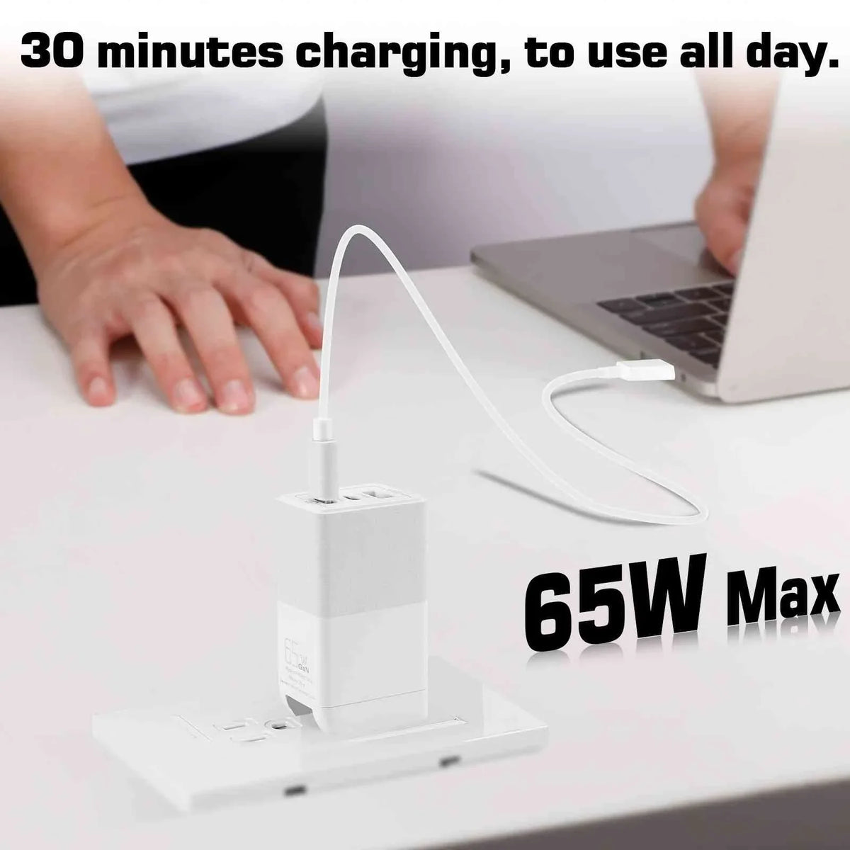 UrbanX 65W Fast Travel Charger with 3 Ports USB & Dual USB-C High-Speed Charging matching with Ulefone Power Armor 16 Pro/Armor 15/Power Armor 14 Pro/Power Armor 14/Armor 12 5G, iPhone,
