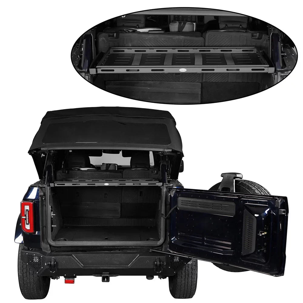 Hooke Road Rear Cargo Basket Rack Luggage Box Fit  Bronco 2021-2023 4-Door Black
