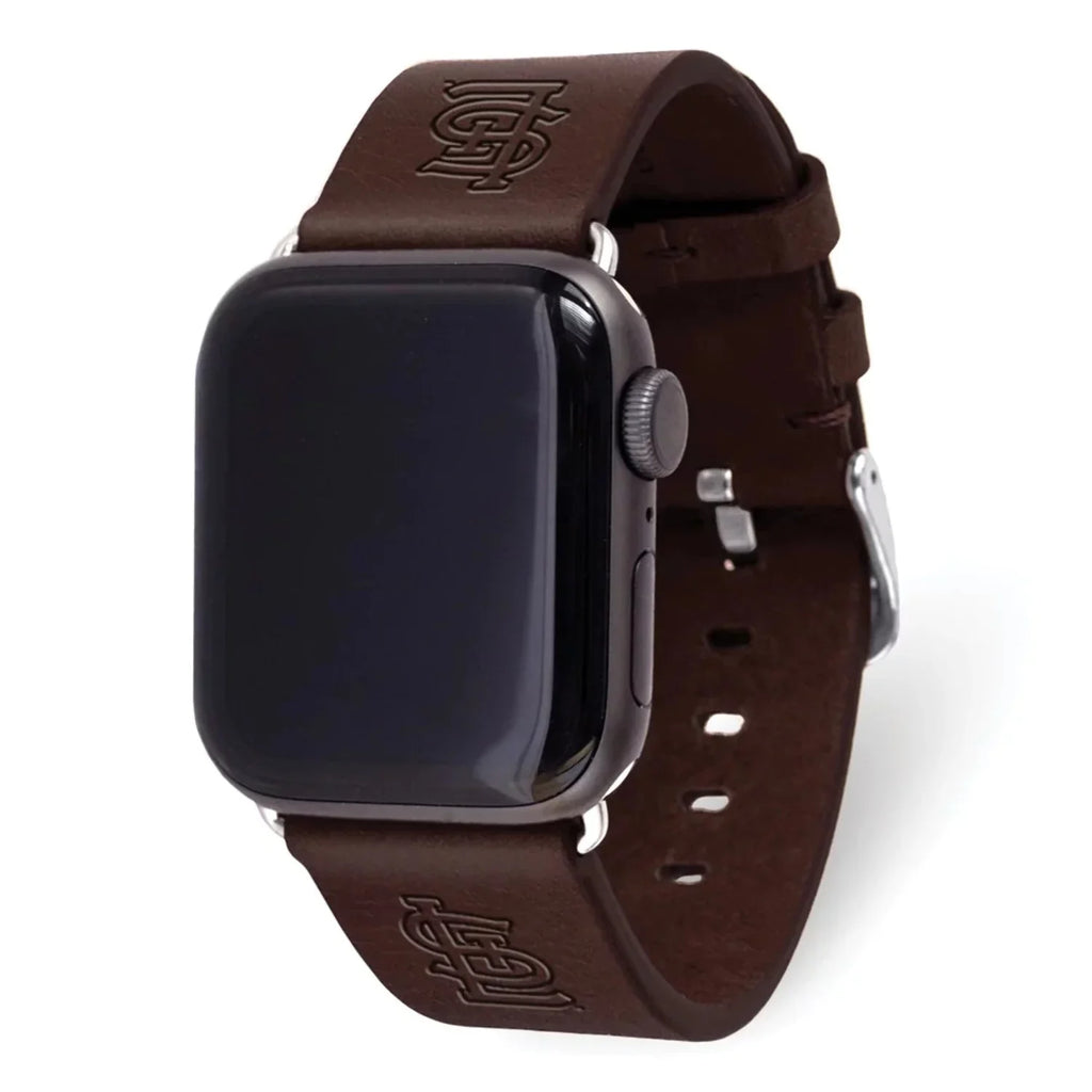 Louis Cardinals Leather  Watch Band. Brown St