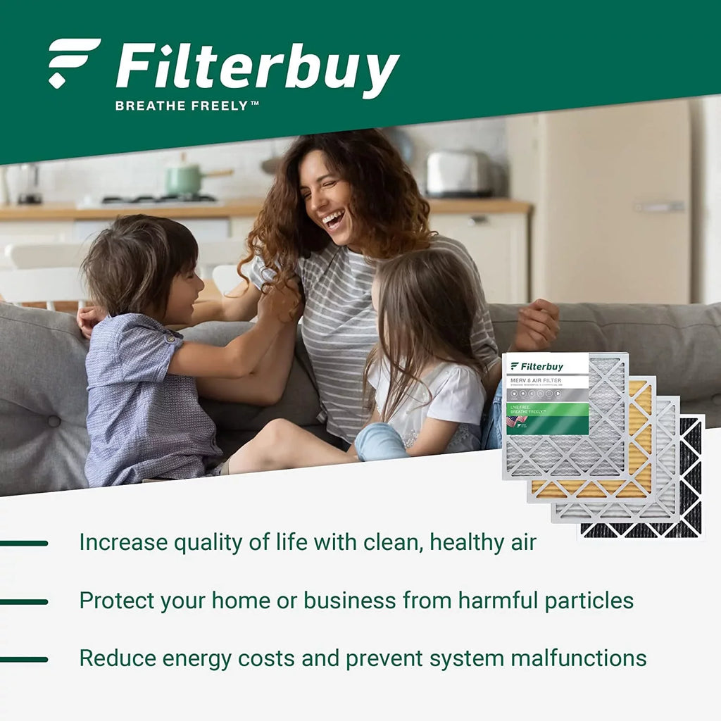 Filterbuy 14x20x1 MERV 13 Pleated HVAC AC Furnace Air Filters (3-Pack)