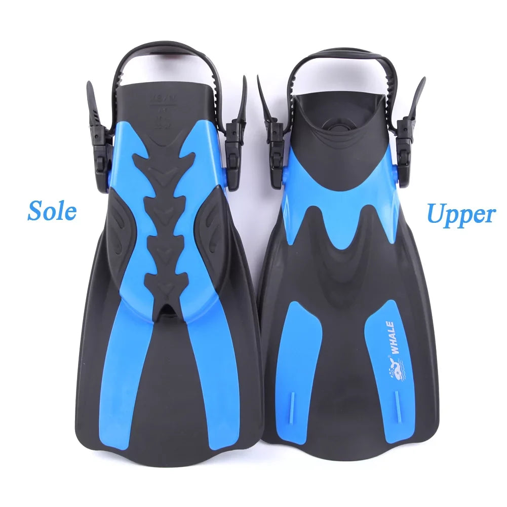 WHALE Adjustable Heel Swim Fins Perfect for Snorkeling and moisture