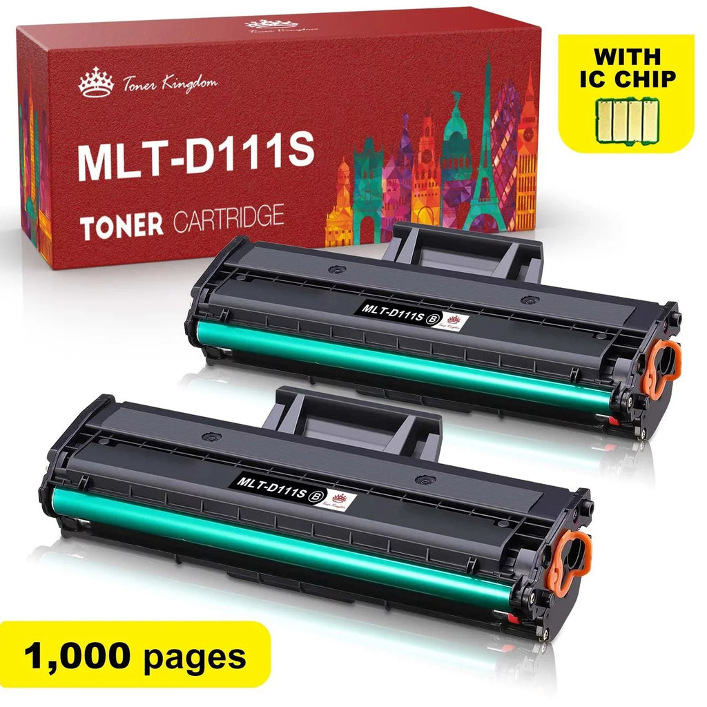 Tonerkingdom 2-Pack suitable Toner Cartridge Replacement With Chip for  MLT-D111S Xpress SL-M2020 M2020W M2022W M2024 M2070W M2070F M2070FW M2026W Printer Ink (Black)