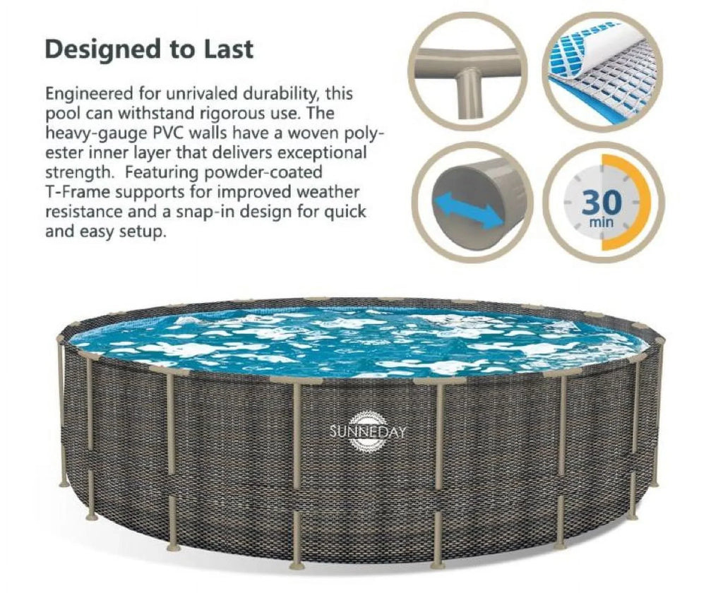 Round x 52 in.. Sunneday Oasis Rattan Soft-sided 18 ft