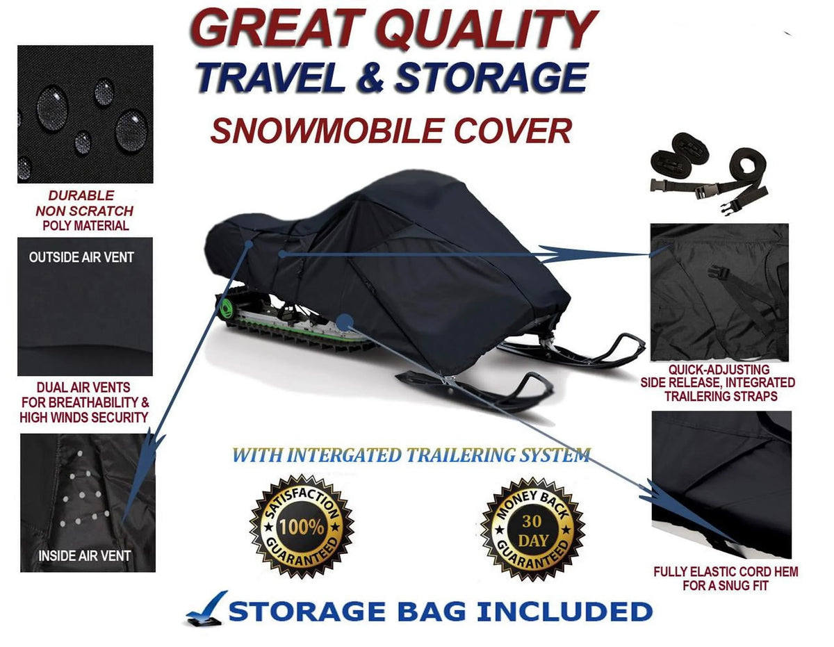 Slush and Mud Protection. 300D Snowmobile Travel and Storage wrap matching for 2007-2009 Arctic Cat M1000 Sno Pro 153 Sleds