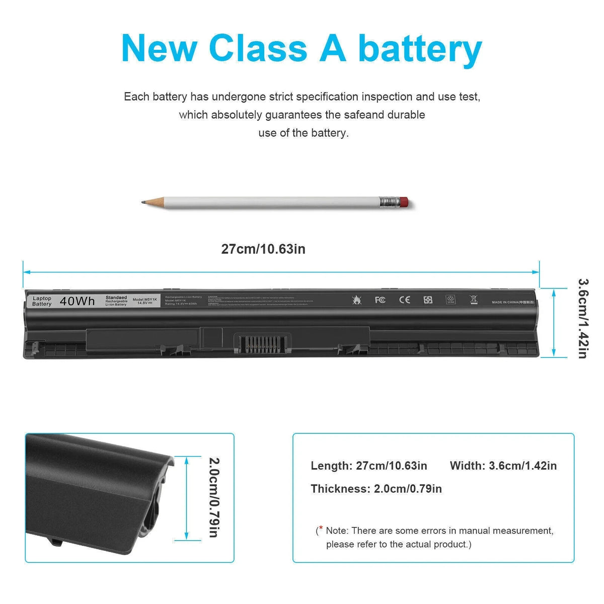 GXVJ3 HD4J0 K185W Battery for  Inspiron 14 15 17 5000 3000 Series 5559 5558 3551 2700mAh