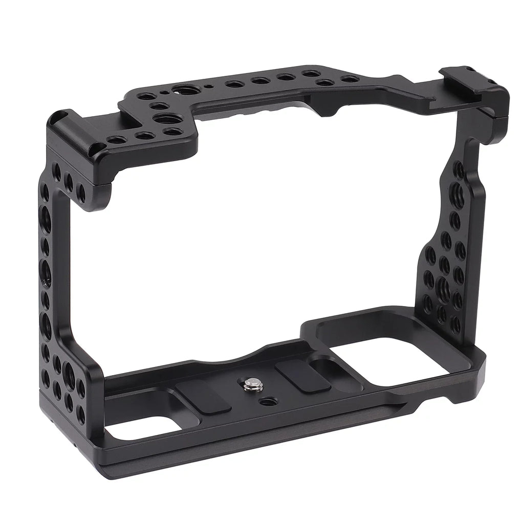 Htovila Camera Cage Aluminum Alloy Video Cage Replacement for  A7M3 A7R3 A9 Mirrorless Camera with Cold Shoe Mount 1/4 Inch & 3/8 Inch Screw Holes