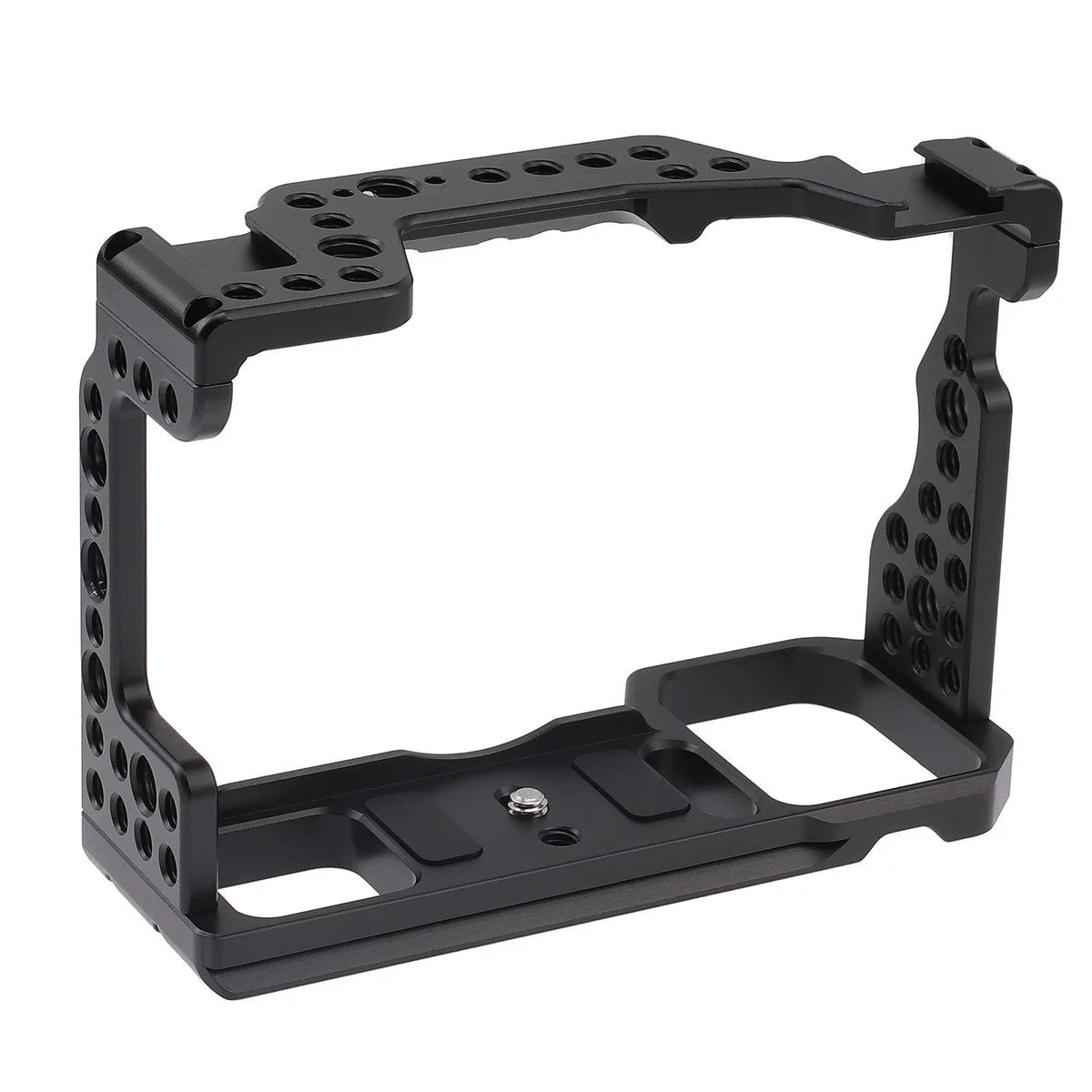 Htovila Camera Cage Aluminum Alloy Video Cage Replacement for  A7M3 A7R3 A9 Mirrorless Camera with Cold Shoe Mount 1/4 Inch & 3/8 Inch Screw Holes