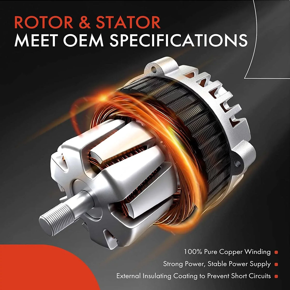 A-Premium Alternator matching with Isuzu Trooper 2000-2002 & Acura SLX 1999, V6 3.5L, 90Amp 12Volt CW 6-Groove Clutch Pulley