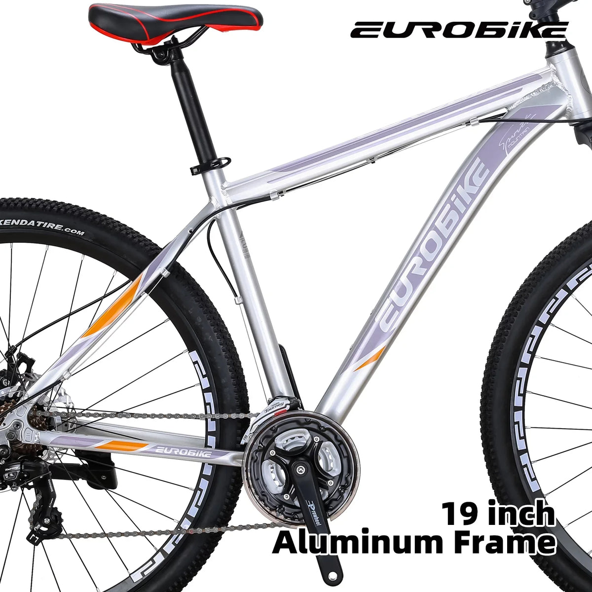 Mountain Bike, Eurobike X9 Mountain Bikes 29 Inches, 29er, 19 inch Aluminum, 21 Speed,Dual Disc Brakes, Mens Bicycle for Adults Multi-Spoke Silver