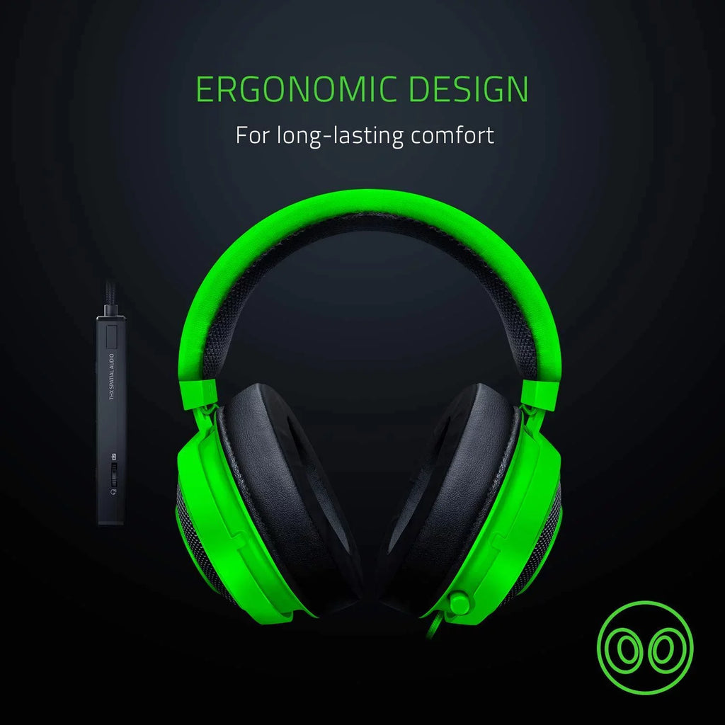 Kraken Tournament Edition: THX Spatial Audio - Full Audio Control - Cooling Gel-Infused Ear Cushions - Gaming Headset Works with PC, PS4, Xbox One, Switch, Mobile Devices - Green