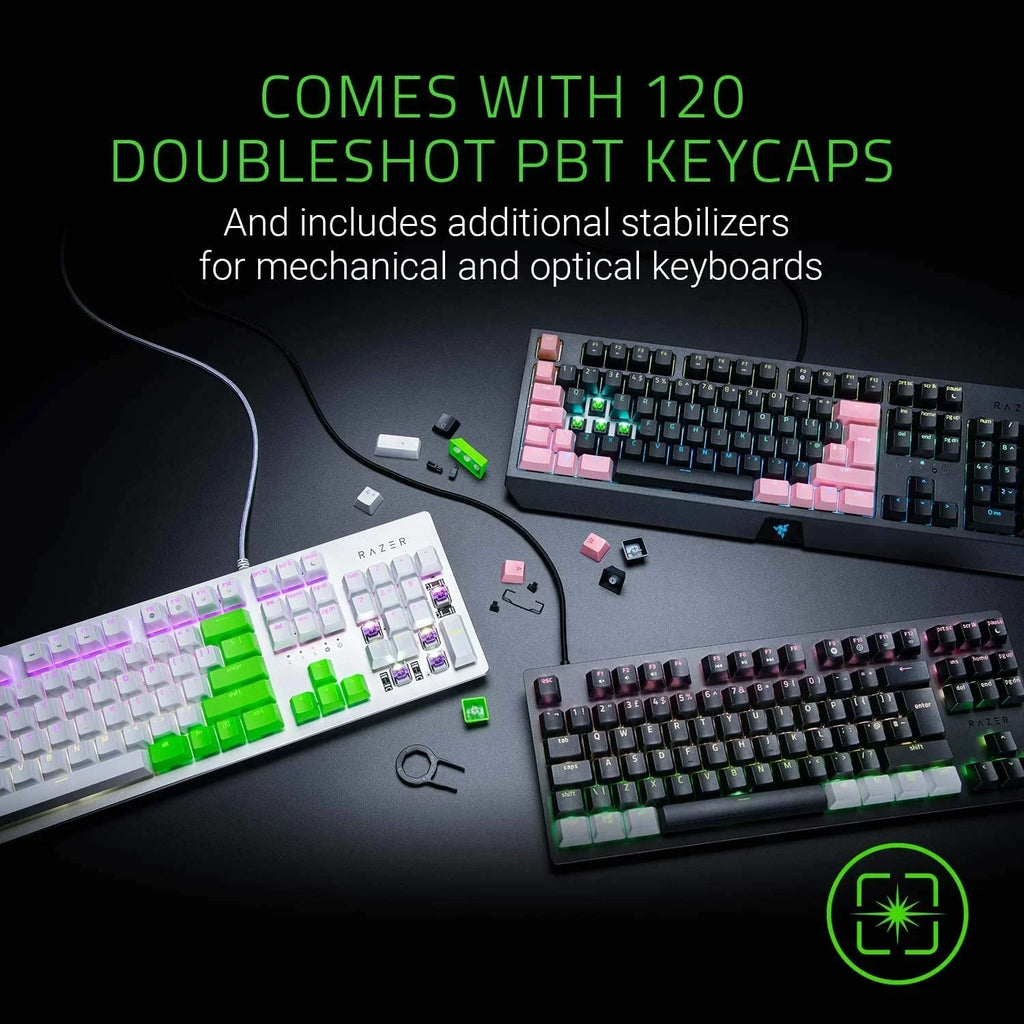 Doubleshot PBT Keycap Upgrade Set for Mechanical & Optical Keyboards: suitable with Standard 104/105 US and UK layouts - Classic Black