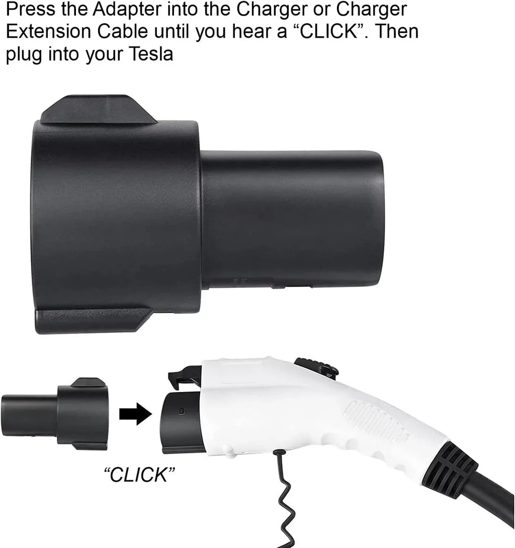 Campmoy Tesla to J1772 Adapter, 60A & 250V AC - matching with SAE J1772 Electric Vehicle (EV) Chargers (Black)