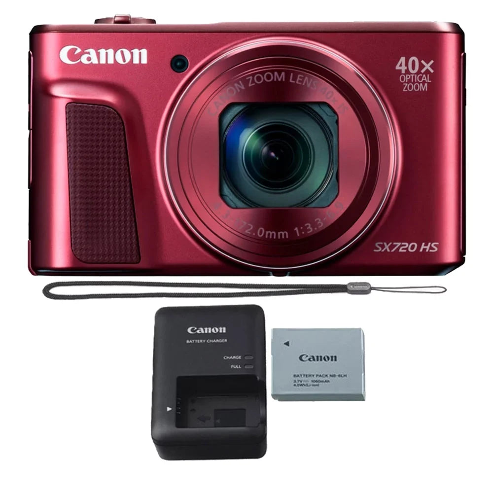 PowerShot SX720 HS 20.3MP 40X Zoom Built-In Wifi / NFC Full HD 1080p Point and Shoot Digital Camera Red