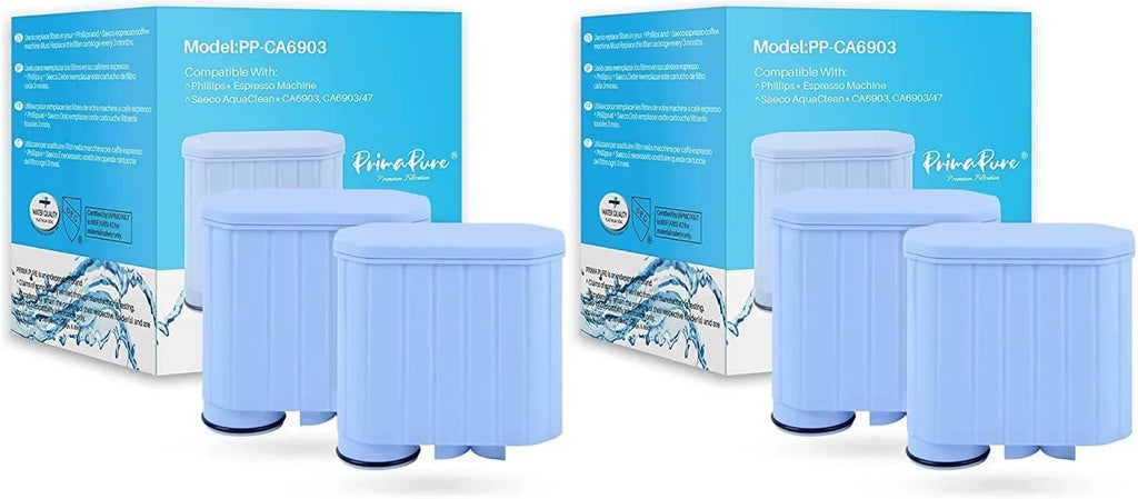 4-Pack PrimaPure Espresso Coffee Machine moisture Filter Replacement For Philips Saeco AquaClean CA6903 Certified To NSF / ANSI 42 by IAPMO R&T