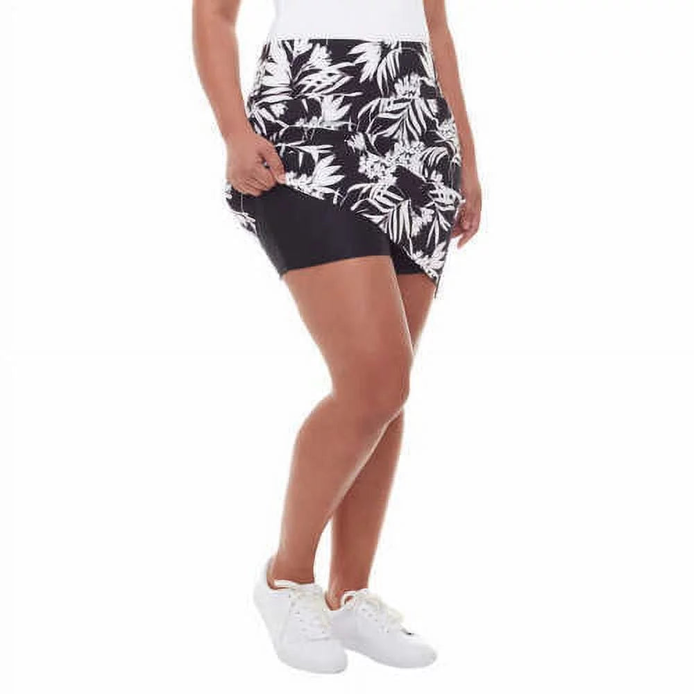 Womens Printed Skort,Black Print,Medium. & Co. S.C