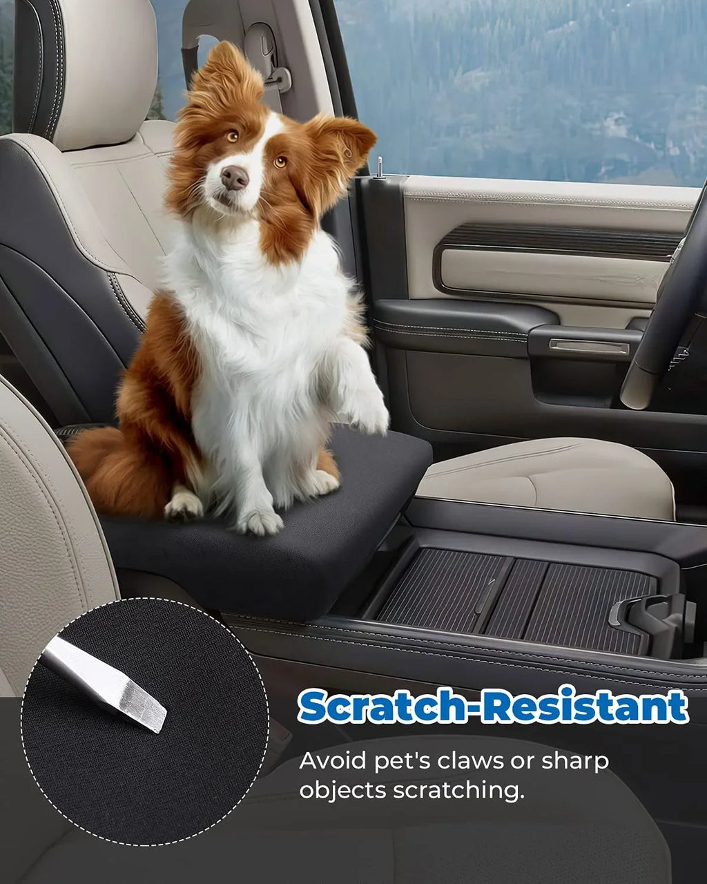 ISSYAUTO Center Console wrap suitable with 2013-2022 2023 Ram 1500 2500 3500 Console Armrest shield Protector