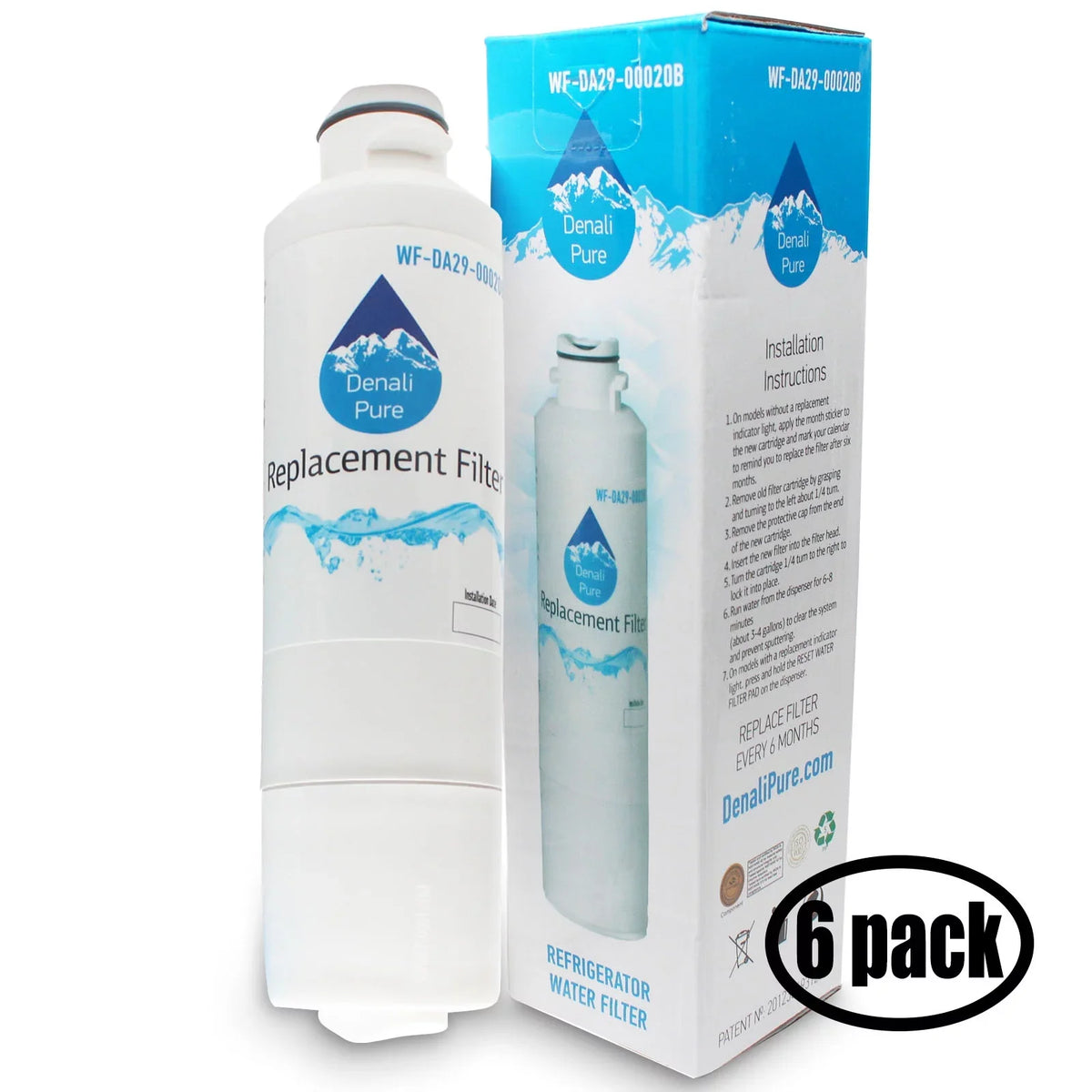 6-Pack appropriate with  RF4289HARS Refrigerator moisture Filter - suitable with  DA29-00020B, DA29-00020A, HAF-CIN Fridge aqua Filter Cartridge