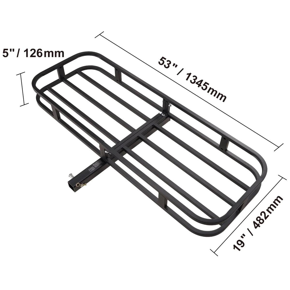 SKYSHALO Hitch Mount Cargo Carrier 500lb 53x19x5 in & Cargo Net Fits 2" Receiver