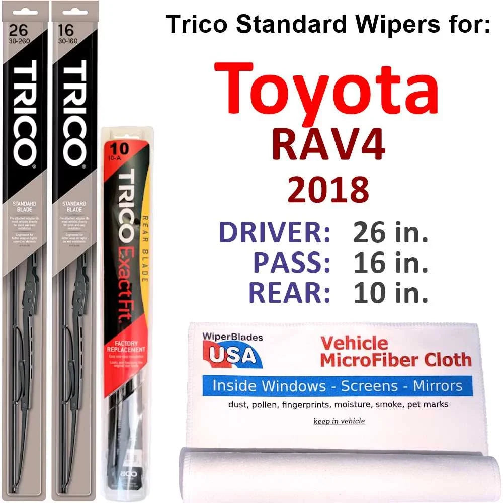 2018  RAV4 Wiper Blades (Set of 3) w/Rear Wiper