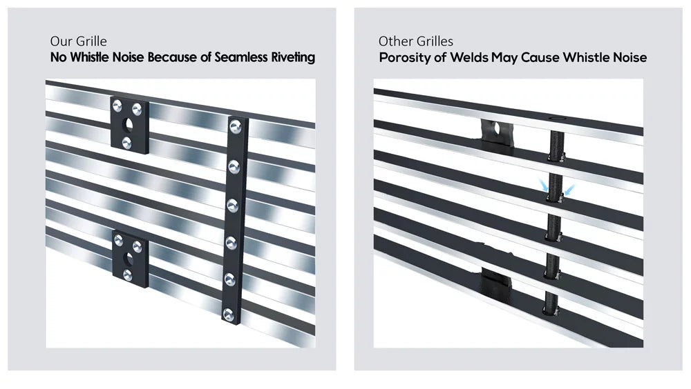 APS Premium Stainless Steel Chrome 8x6 Billet Grille suitable with Nissan Hardbody Pickup 1995-1997 Lower Bumper N19-S71158N