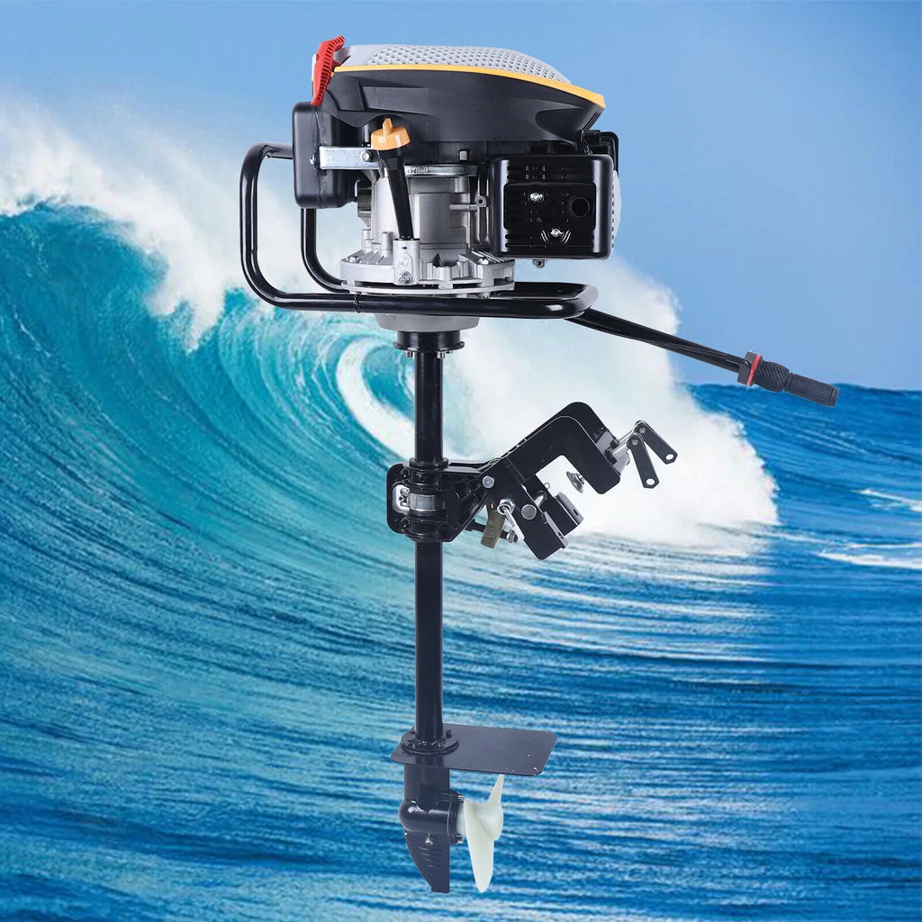 Miumaeov 4 Stroke 9  Outboard Motor 225 CC Fishing ship Engine Air Cooling Single Cylinder Heavy Duty craft Engine Marine Engine with TAS Ignition System 3600 r/min