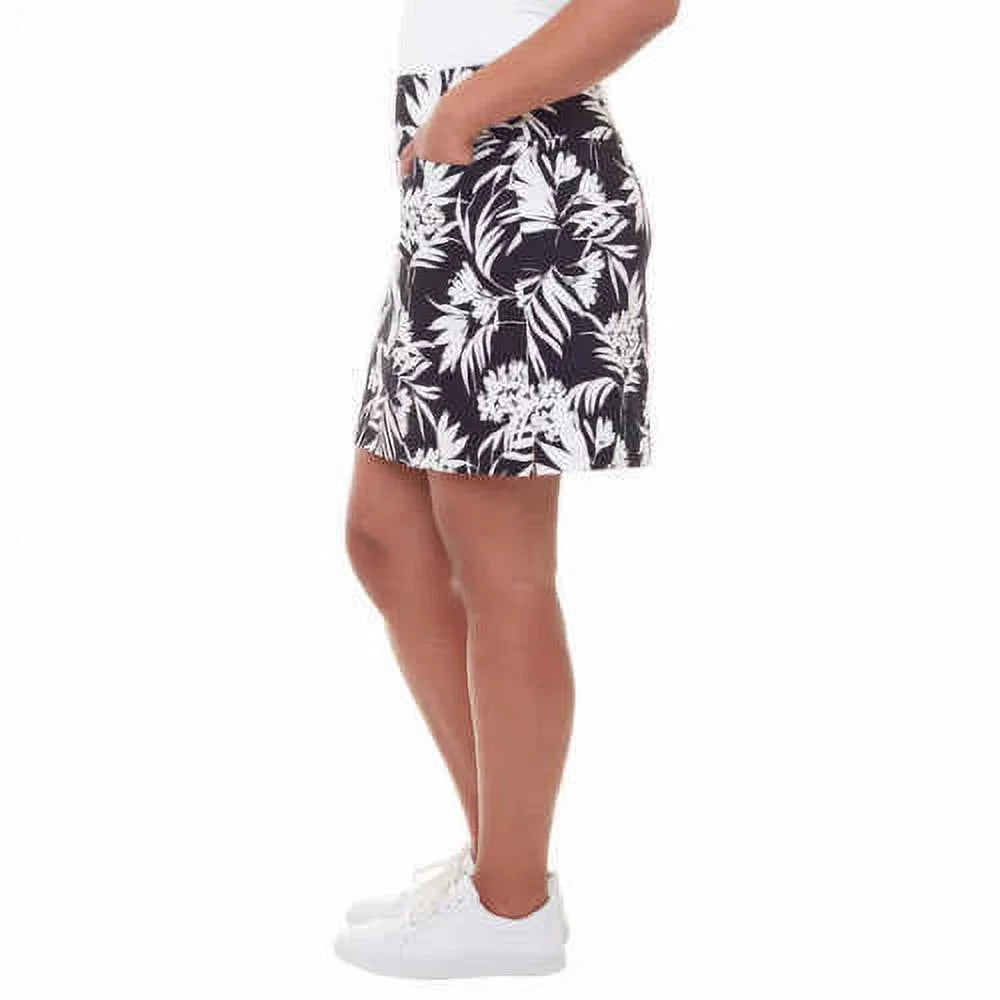 Womens Printed Skort,Black Print,Medium. & Co. S.C