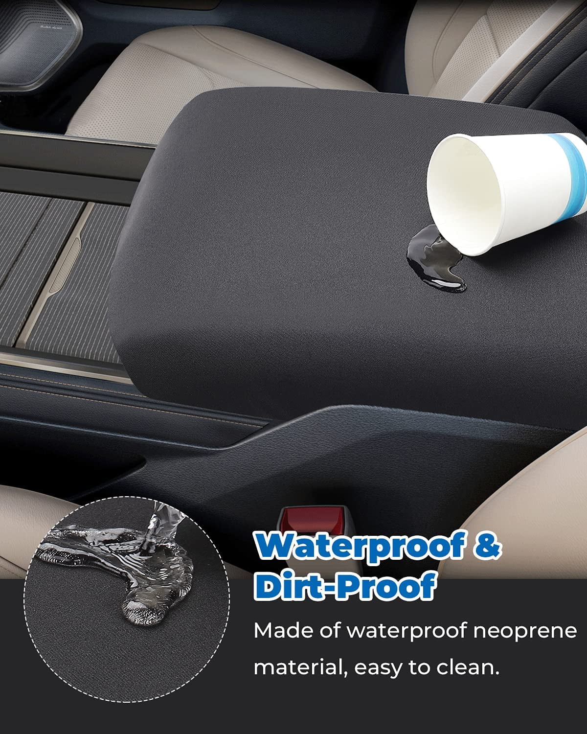 ISSYAUTO Center Console wrap suitable with 2013-2022 2023 Ram 1500 2500 3500 Console Armrest shield Protector