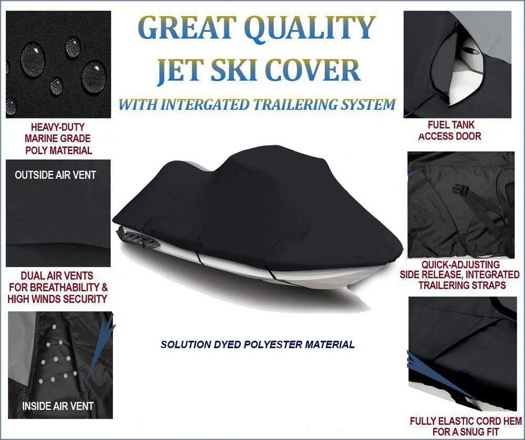 BLACK 600 DENIER JetSki wrap appropriate for Kawasaki Ultra 300X 2011 2012 2013 Jet Ski PWC Watercraft wrap