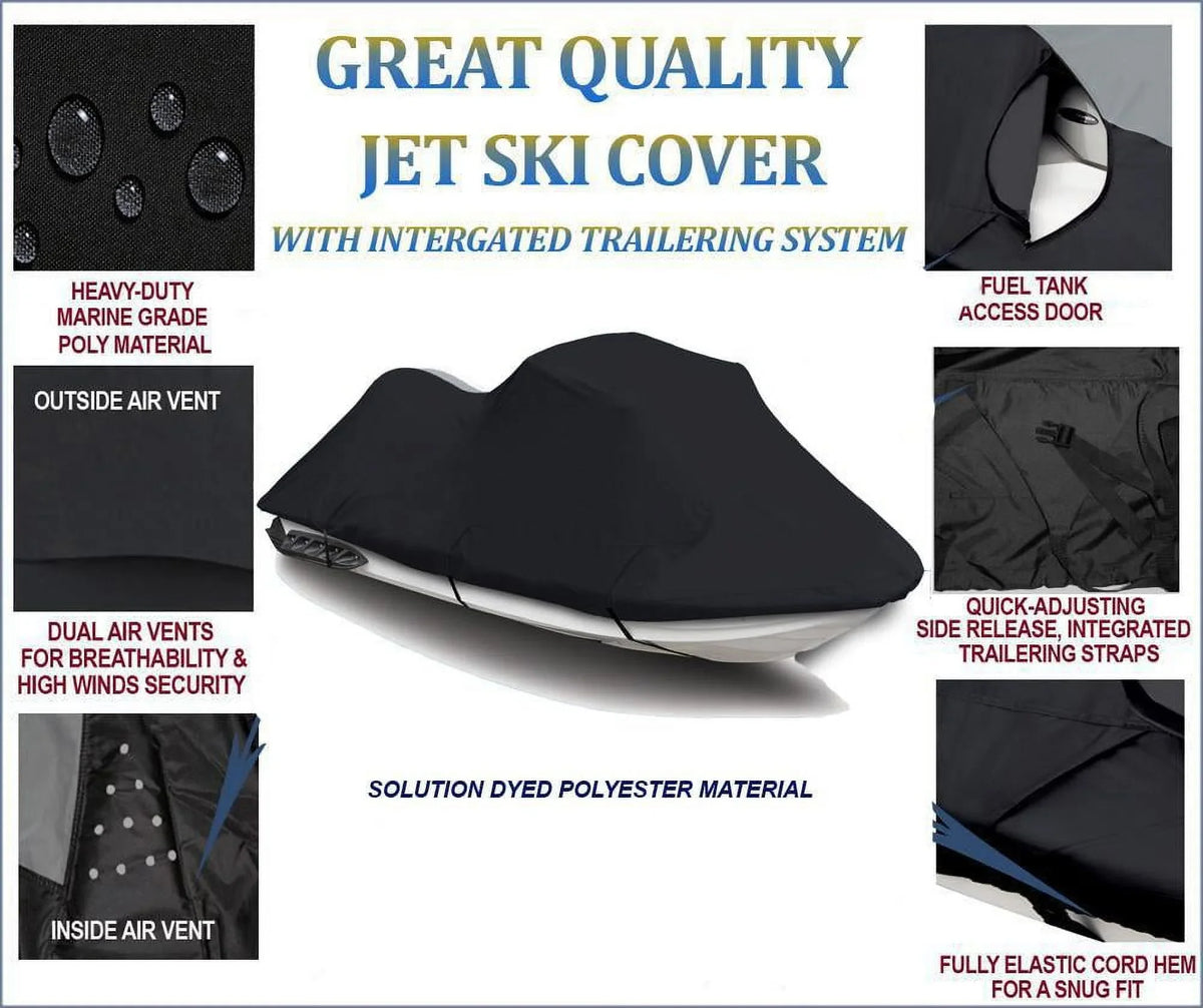 BLACK 600 DENIER JetSki wrap appropriate for Kawasaki Ultra 300X 2011 2012 2013 Jet Ski PWC Watercraft wrap